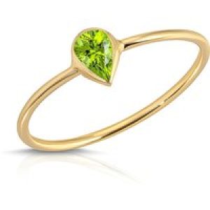 Pear Cut Peridot Ring in 9ct Gold