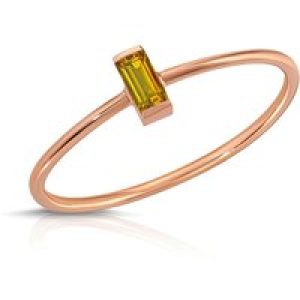 Baguette Cut Citrine Ring in 9ct Rose Gold
