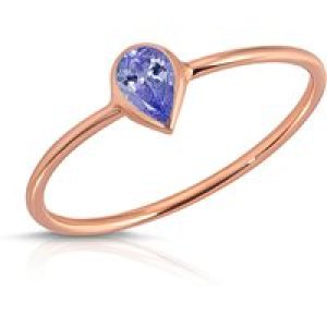 Pear Cut Tanzanite Ring in 9ct Rose Gold