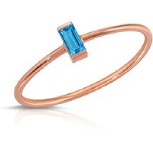Baguette Cut Topaz Ring in 9ct Rose Gold