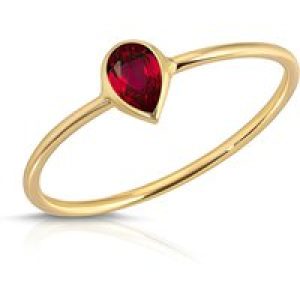 Pear Cut Ruby Ring in 9ct Gold