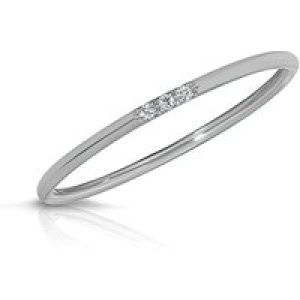 Diamond Arya Minimalist Three Stone Ring in 9ct White Gold