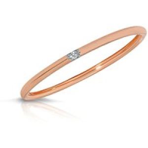 Diamond Arya Minimalist Single Stone Ring, 0.01 ct in 9ct Rose Gold