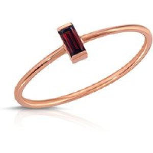 Baguette Cut Garnet Ring in 9ct Rose Gold