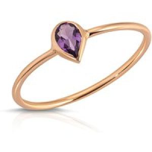 Pear Cut Amethyst Ring in 9ct Rose Gold