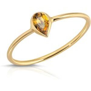 Pear Cut Citrine Ring in 9ct Gold