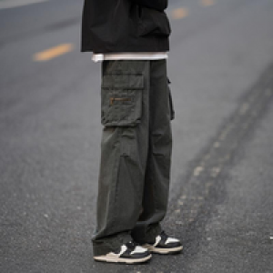 Slacks Hip Hop Baggy Trousers Man Straight Multipockets Cargo Pants For Men Y2k Street With Vintage Stretch Regular Fit XL
