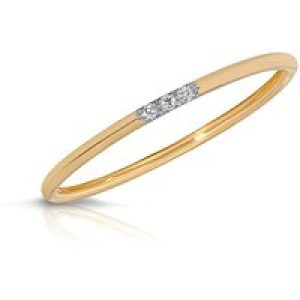 Diamond Arya Minimalist Three Stone Ring in 9ct Gold