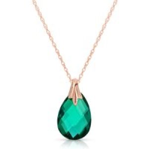 Emerald Beau Drop Pendant Necklace in 9ct Rose Gold