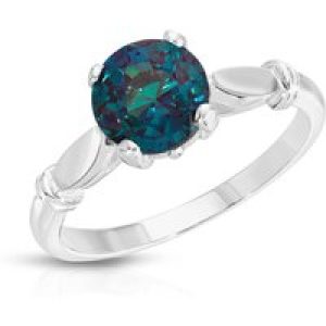 Alexandrite Anoushka Solitaire Ring in 18ct White Gold