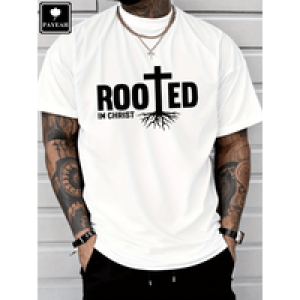 PAYEAH Men’s Short SleeveT-Shirt Religion Christian Scripture Graphic Tee Shirt 100% Heavy Cotton T Shirt