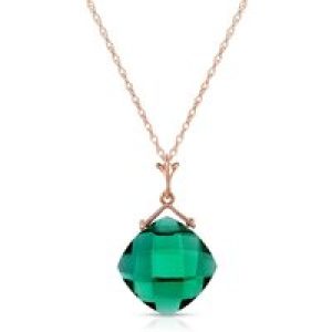 Emerald Adrianna Dimensional Refined Pendant Necklace in 9ct Rose Gold
