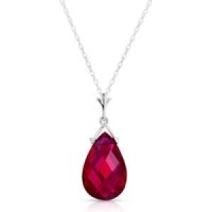 Ruby Madrid Drop Pendant Necklace in 9ct White Gold