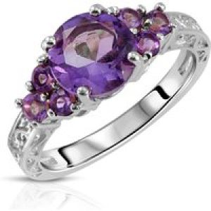 Amethyst Valerie Embellished Ring in Sterling Silver