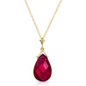 Ruby Madrid Drop Pendant Necklace in 9ct Gold