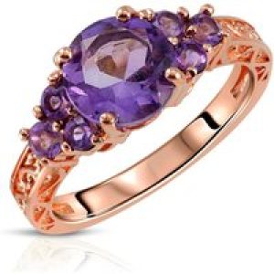 Amethyst Valerie Embellished Ring in 18ct Rose Gold