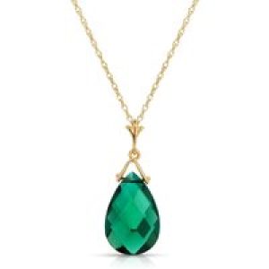 Emerald Madrid Drop Pendant Necklace in 9ct Gold