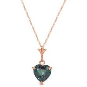 Alexandrite Signature Heart Pendant Necklace in 9ct Rose Gold