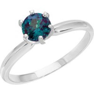 Alexandrite Raya Crown Ring in 18ct White Gold
