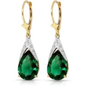 Emerald Tamara Snowcap Drop Earrings in 9ct Gold