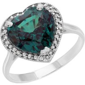 Alexandrite & Diamond Melody Signature Halo Engagement Ring in 18ct White Gold