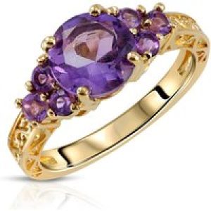 Amethyst Valerie Embellished Ring in 18ct Gold