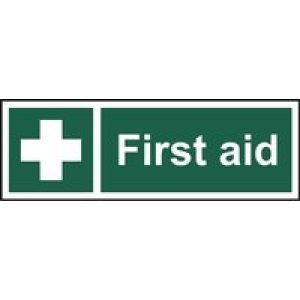 First Aid Sign – Rigid 1mm PVC Board – 100 x 300mm