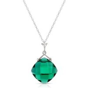 Emerald Adrianna Dimensional Refined Pendant Necklace in 9ct White Gold