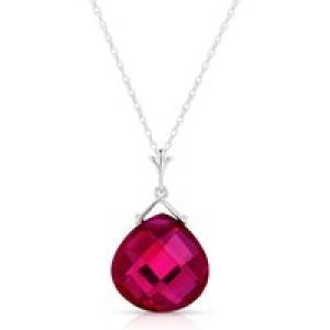 Ruby Adrianna Dimensional Drop Pendant Necklace in 9ct White Gold