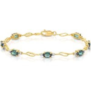 Alexandrite & Diamond Colette Entwined Tennis Bracelet in 9ct Gold