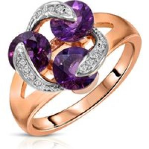 Amethyst & Diamond Celestia Exquisite Interweave Ring in 18ct Rose Gold