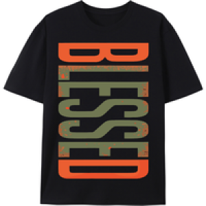 Mens Olive Green & Orange Camo-Style Cotton T-Shirt – Soft, Breathable, Casual Wear for All Seasons