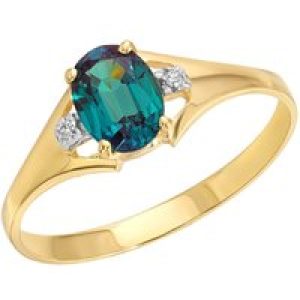 Alexandrite & Diamond Zoe Embellished Solitaire Ring in 18ct Gold