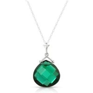 Emerald Adrianna Dimensional Drop Pendant Necklace in 9ct White Gold