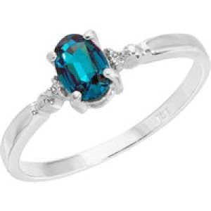Alexandrite & Diamond Elegant Allure Ring in 18ct White Gold