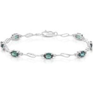 Alexandrite & Diamond Colette Entwined Tennis Bracelet in 9ct White Gold