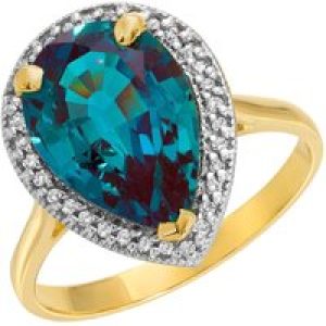 Alexandrite & Diamond Cosima Signature Halo Ring in 18ct Gold