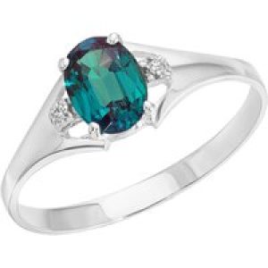 Alexandrite & Diamond Zoe Embellished Solitaire Ring in 18ct White Gold