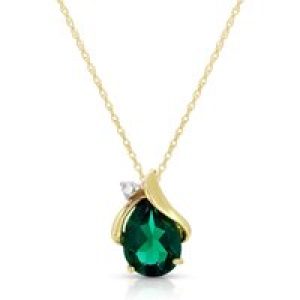 Emerald & Diamond Bethany Encased Pendant Necklace in 9ct Gold