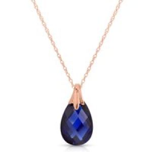 Sapphire Beau Drop Pendant Necklace in 9ct Rose Gold
