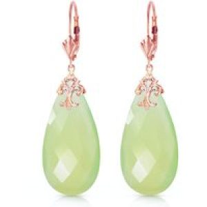 Green Onyx Susannah Signature Filigree Drop Earrings in 9ct Rose Gold