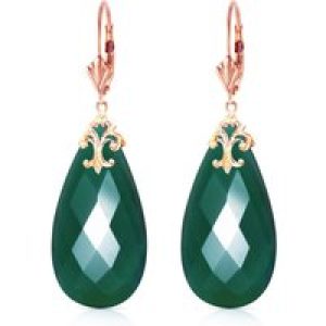 Green Chalcedony Susannah Signature Filigree Drop Earrings in 9ct Rose Gold