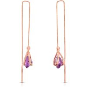 Amethyst Liana Bohemian Drop Earrings in 9ct Rose Gold