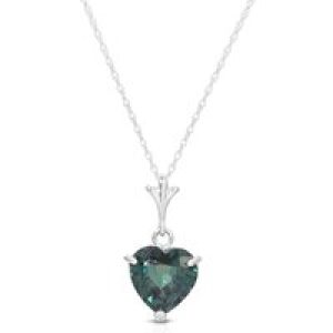 Alexandrite Signature Heart Pendant Necklace in 9ct White Gold