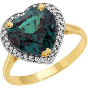 Alexandrite & Diamond Melody Signature Halo Engagement Ring in 18ct Gold