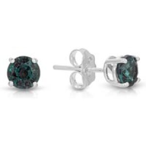 Alexandrite Novara Stud Earrings in 9ct White Gold