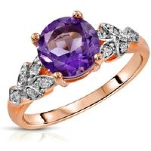 Amethyst & Diamond Valerie Embellished Ring in 18ct Rose Gold