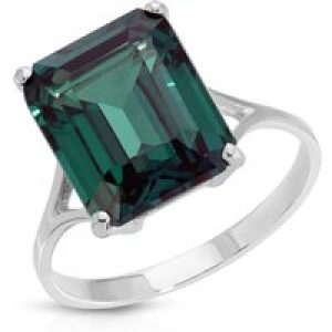 Alexandrite Ebony Auroral Signature Engagement Ring in 18ct White Gold