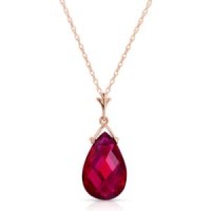 Ruby Madrid Drop Pendant Necklace in 9ct Rose Gold