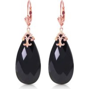 Black Onyx Susannah Signature Filigree Drop Earrings in 9ct Rose Gold